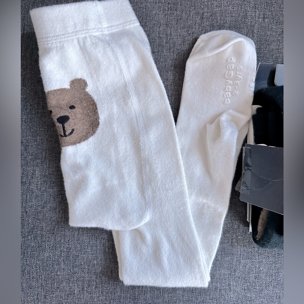 NWOT Baby Gap toddler Bear tights size 2-3 - Picture 2 of 3